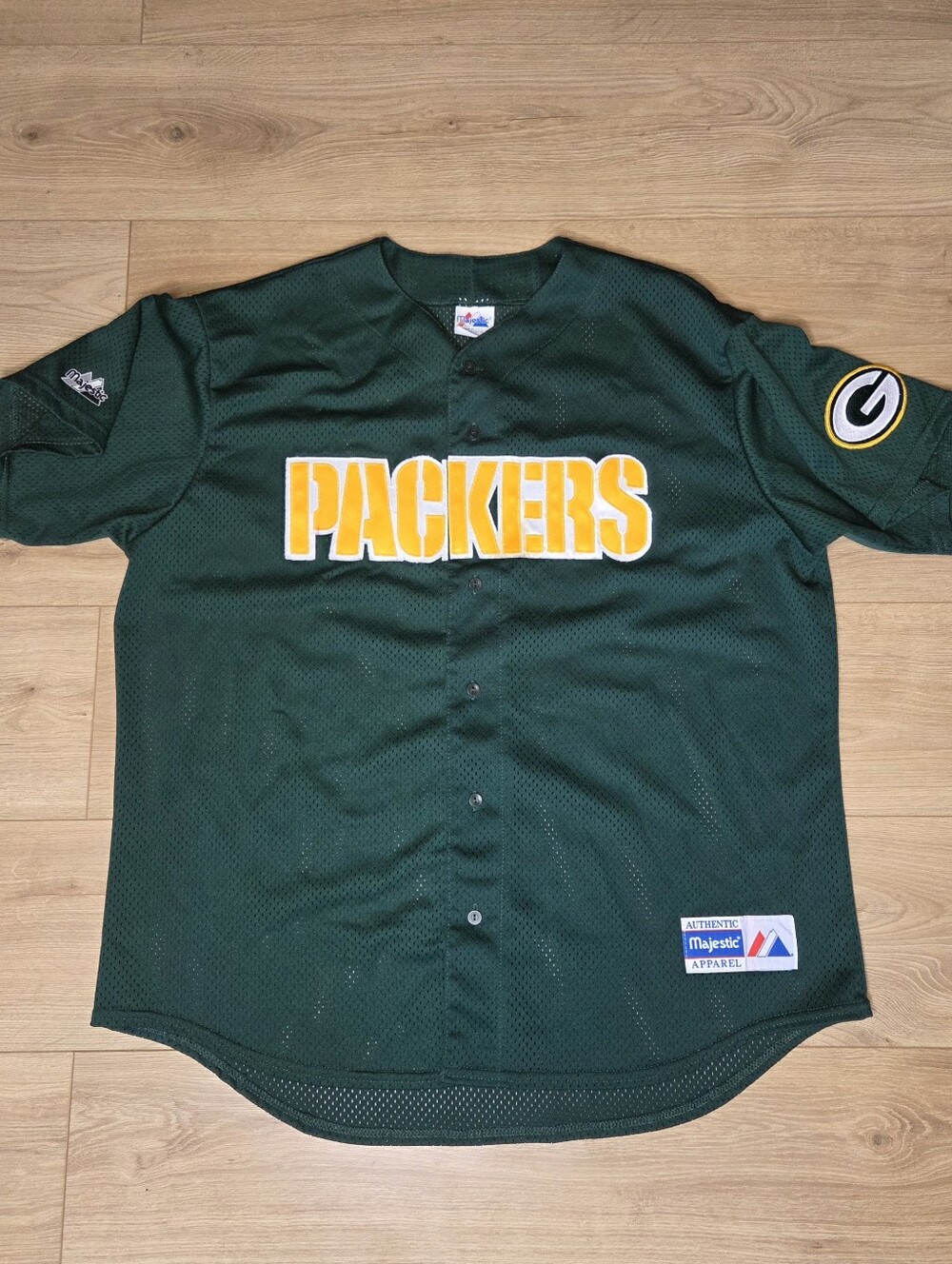 Vintage 90s Green Bay Packers Majestic Mesh Button Front Jersey Made USA XL NFL